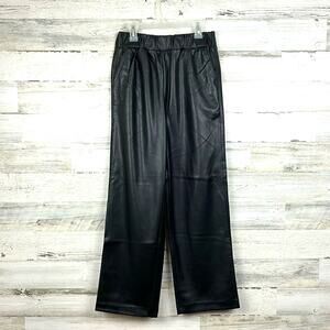 Blank NYC x Free People Women S Black Vegan Leather Wide Leg Pants NEW